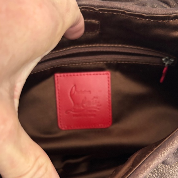 Christian Louboutin Chocolate Brown Leather Shoulder Bag - Picture 3 of 7